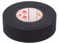 Tape: textile; W: 25mm; L: 25m; Thk: 0.25mm; caoutchouc; black; 8% SCAPA SCAPA-003-25