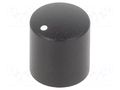 Knob; with pointer; aluminium,thermoplastic; Øshaft: 6mm; black CLIFF KMR12B