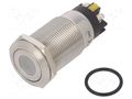 Switch: vandal resistant; Pos: 2; SPDT; 3A/220VAC; 5A/24VDC; IP65 ONPOW LAS1GQF-11ZDLY/24V