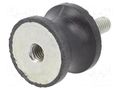 Vibration damper; M6; Ø: 25mm; rubber; L: 20mm; Thread len: 18mm ELESA+GANTER DVC2-434091
