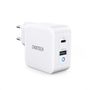 Choetech fast GaN wall charger USB Type C PD USB-A QC3.0 65W 3,25A white (PD8002), Choetech 6971824975710 6971824975710