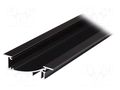 Profiles for LED modules; black; L: 2m; FLAT8; aluminium; recessed TOPMET TOP-FLAT8/BK-2M