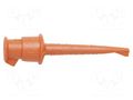 Clip-on probe; hook type; 5A; 60VDC; orange; 2.29mm; 30VAC; 10pcs. POMONA POM-3925-3