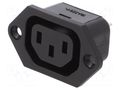 Connector: AC supply; socket; female; 10A; 250VAC; C13 (F),V-lock SCHURTER 6600.3200.21