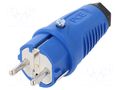 Connector: AC supply; male; plug; 2P+PE; 250VAC; 16A; Colour: blue PCE 0521-BS