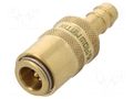 Quick connection coupling; straight,with valve; max.10bar PNEUMAT S06HZ-WO8