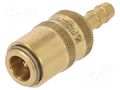Quick connection coupling; straight,with valve; max.10bar PNEUMAT S06HZ-WO6