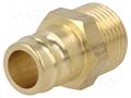Connector; connector pipe; max.15bar; brass; Seal: FPM; D1: 9mm PNEUMAT K09H-GZ38
