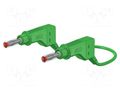 Test lead; 32A; banana plug 4mm,both sides; Urated: 600V; green STÄUBLI XZG425/SIL-15025