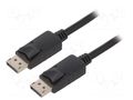 Cable; DisplayPort plug,both sides; 3m; black; DisplayPort 1.2 QOLTEC QOLTEC-50374