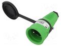 Connector: AC supply; female; socket; 2P+PE; 250VAC; 16A; for cable PCE 2411-USW