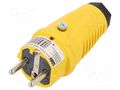 Connector: AC supply; male; plug; 2P+PE; 250VAC; 16A; Colour: yellow PCE 0522-ES
