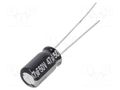 Capacitor: electrolytic; THT; 47uF; 50VDC; Ø6.3x11.2mm; ±20%; 1000h PANASONIC ECA1HHG470