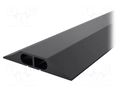 Cable protector; Width: 83mm; L: 3m; PVC; H: 14mm; black; Chambers: 2 COBA EUROPE COBA-CP010010