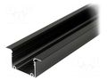 Profiles for LED modules; black; L: 1m; PHIL; aluminium; recessed TOPMET TOP-PHIL-WP/BK-1M
