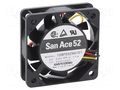 Fan: DC; axial; 24VDC; 52x52x15mm; 22.5m3/h; 36dBA; ball; 6800rpm SANYO DENKI 109P0524A701
