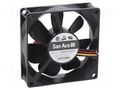 Fan: DC; axial; 24VDC; 80x80x25mm; 72m3/h; 34dBA; ball; 3400rpm SANYO DENKI 109R0824S401