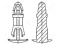 Assembly stud; polyamide 66; L: 12mm; latch/latch; natural; 8G820 DREMEC DR8G820V41827