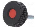 Knob; Ø: 31mm; Ext.thread: M6; 30mm; H: 24mm; technopolymer PP; MBT-P ELESA+GANTER MBT.30P-M6X30-C6