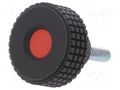 Knob; Ø: 61mm; Ext.thread: M12; 20mm; H: 39mm; technopolymer PP ELESA+GANTER MBT.60P-M12X20-C6