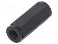 Screwed spacer sleeve; hexagonal; polyamide; M3; L: 16mm; black DREMEC TFF-M3X16/DR185