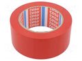 Tape: warning; red; L: 33m; W: 50mm; self-adhesive; Thk: 0.15mm; 160% TESA TESA-60760/RD