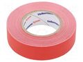 Tape: textile; W: 19mm; L: 10m; Thk: 0.31mm; red; 64N/cm; 10%; cotton HELLERMANNTYTON HTAPE-TEX-19X10RD