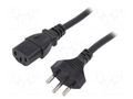 Cable; 3x1mm2; IEC C13 female,SEV-1011 (J) plug; PVC; 5m; black LIAN DUNG SN30-3/10/5.0BK