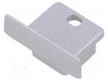 Cap for LED profiles; silver; 2pcs; ABS; with hole; SMART-IN10 TOPMET TOP-E3990040