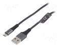 Cable; USB 2.0; USB A plug,USB B micro plug; 1m; 480Mbps; textile GOOBAY USB-MICRO-TXT/1.0