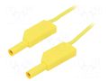 Test lead; 32A; banana plug 4mm,both sides; Len: 0.5m; yellow STÄUBLI SLK425-E-24