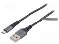 Cable; USB 2.0; USB A plug,USB B micro plug; 0.5m; 480Mbps Goobay USB-MICRO-TXT/0.5