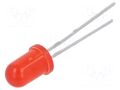 LED; red; 5mm; 100÷160mcd; 30°; Front: convex; 2÷2.4VDC EVERLIGHT 333-2SDRD/S530-A3