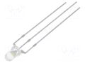 LED; red/cold white; 3mm; 30°; Front: convex; 2.1÷2.6/3.1÷3.6VDC OPTOSUPPLY OSRWPA3131A