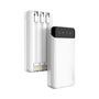 Dudao capacious powerbank with 3 built-in cables 20000mAh USB Type C + micro USB + Lightning white (Dudao K6Pro +), Dudao 6973687243432 6973687243432