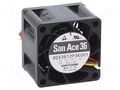 Fan: DC; axial; 12VDC; 36x36x28mm; 41.4m3/h; 66dBA; ball; 24000rpm SANYO DENKI 9GX3612P3K001