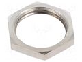 Nut; M20; brass; Thread: metric; Pitch: 1.5; Plating: nickel HELLERMANNTYTON ALNPB-M20-NPB-ML