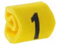 Markers; Marking: 1; 1÷3mm; PVC; yellow; -65÷105°C; leaded; HGDC1-3 HELLERMANNTYTON 515-01614