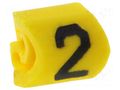 Markers; Marking: 2; 1÷3mm; PVC; yellow; -65÷105°C; leaded; HGDC1-3 HELLERMANNTYTON 515-01624