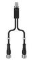 SENSOR SPLITTER, M12, 4P PLUG-RCPT S15YB-M124-M124-0.2M.