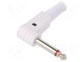 Connector: Jack 6,3mm; plug; male; mono; ways: 2; angled 90°; white CLIFF FM1105W