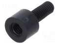 Screwed spacer sleeve; cylindrical; polyamide; M3; M3; 4mm; black DREMEC TFM-M3X4/DR285RD