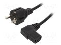 Cable; 3x0.75mm2; PVC; 1.8m; black; 16A; 250V; Type: Uni-Schuko LIAN DUNG SN320-3/07/1.8BK