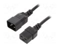 Cable; 3x1.5mm2; IEC C19 female,IEC C20 male; PVC; 1m; black; 16A LIAN DUNG WN113-3/15/1B