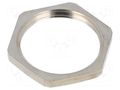 Nut; PG16; brass; Thread: PG; Plating: nickel; -100÷300°C HELLERMANNTYTON ALNPB-PG16-NPB-ML