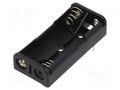 Holder; AAA,R3; Batt.no: 2; for PCB; black COMF BH-421-3P