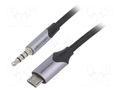 Cable; Jack 3,5mm 4pin plug,USB B micro plug; nickel plated; 2m VENTION BDGBH