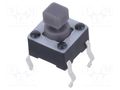 Microswitch TACT; SPST-NO; Pos: 2; 0.05A/12VDC; THT; 0.98N; 6x6x4mm E-SWITCH TL1105SPF100Q