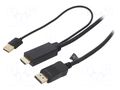 Cable; DisplayPort plug,HDMI plug,USB A plug; 2m; black LOGILINK CH0091