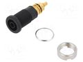 Connector: 4mm banana; socket; 32A; 1kVDC; black; gold-plated; 39mm HIRSCHMANN T&M SEB2600G-SW